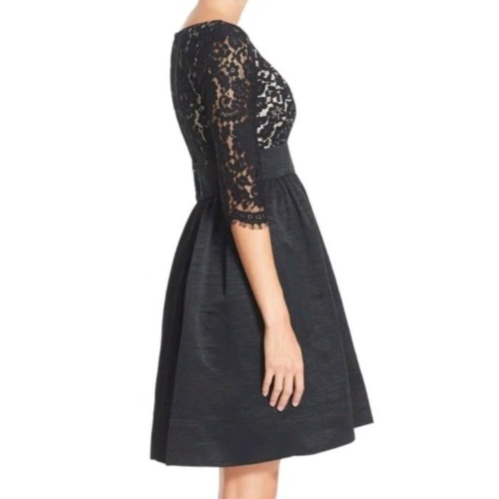 Eliza J women's Dress Size 12 Cris Cross Lace Top Fit & Flare Formal cocktail - Picture 4 of 16